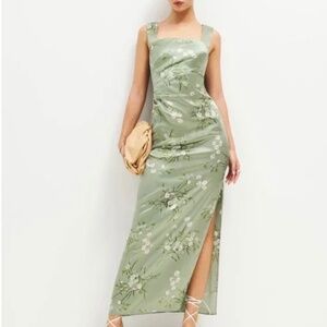 Reformation Earl Silk Dress Bonita-altered to midi length